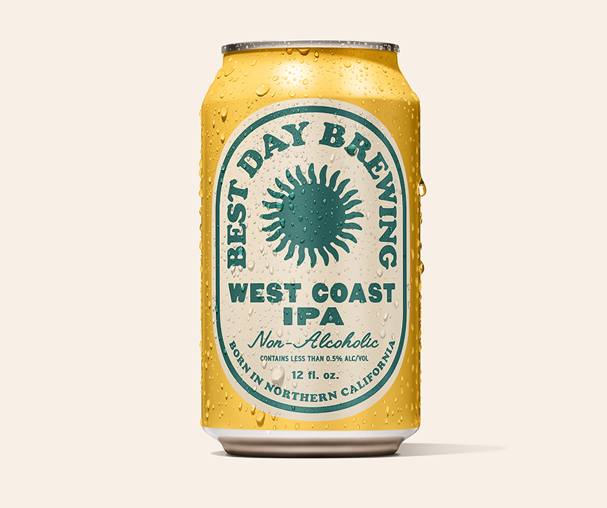 Can of Best Day Brewing West Coast IPA on a light beige background