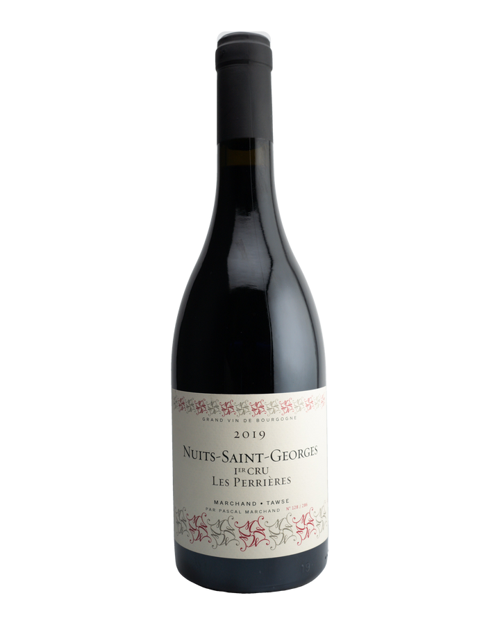 A bottle of 2019 Marchand Tawse Nuit St. Georges 1er Cru &