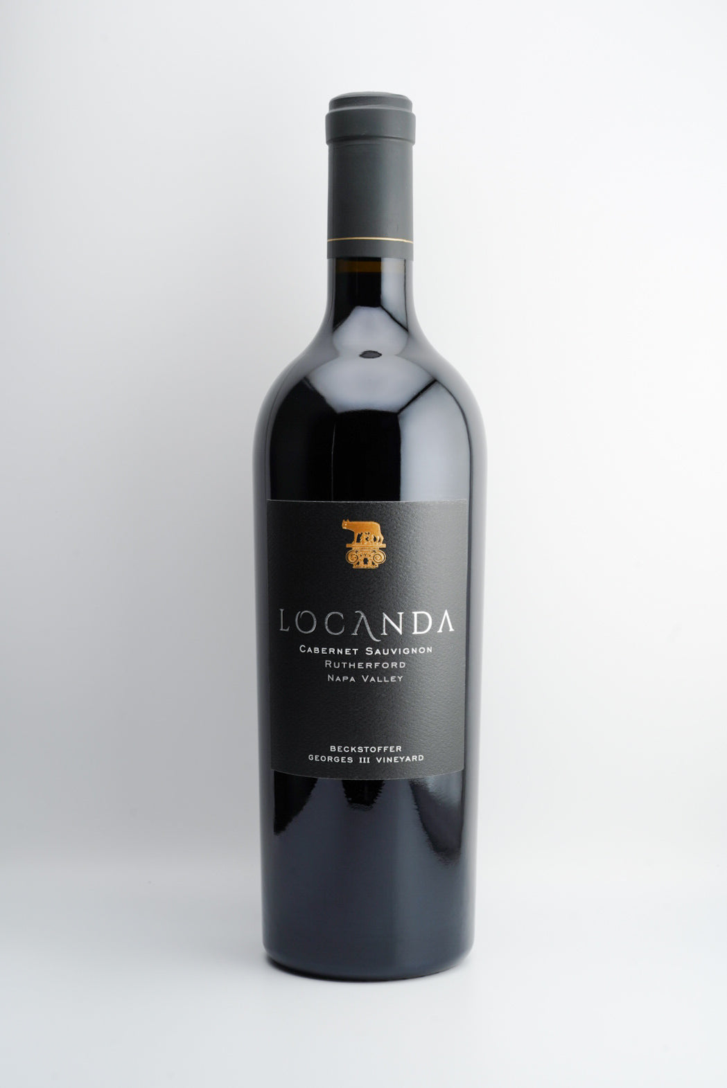 A bottle of 2021 Locanda Estate Beckstoffer Georges III Cabernet Sauvignon, Napa Valley, California.