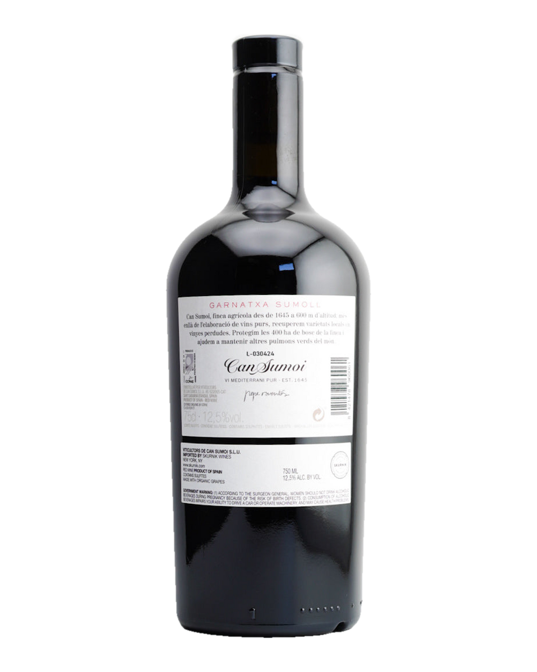 Bottle of Can Sumoi Garnatxa-Sumoll, Penedès, Spain 2022