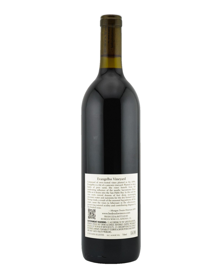 Bottle of Bedrock Wine Co. Evangelho Vineyard Heritage Red Wine, Contra Costa County, California 2023