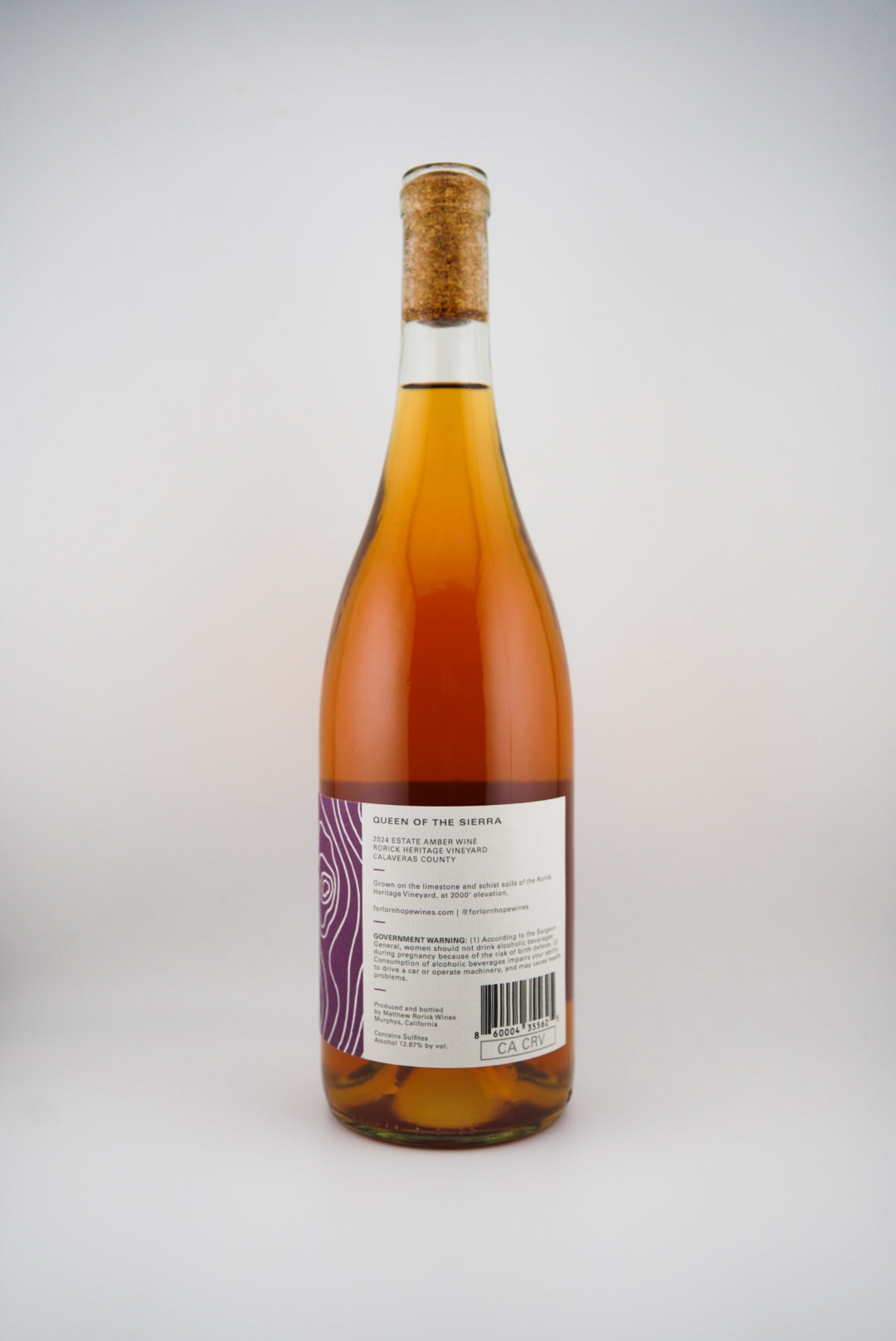 Forlorn Hope "Queen of the Sierra" Orange Wine, Sierra Foothills, California 2024