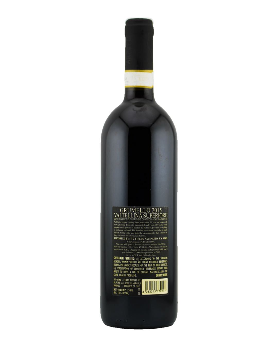 Bottle of Arpepe "Grumello Rocca de Piro", Valtellina Superiore DOCG, Lombardy, Italy 2015
