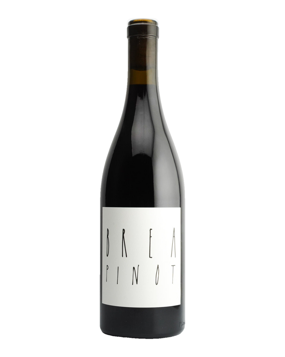 A bottle of BREA Wine Co. Pinot Noir with a label that includes the wine variety and 'Massa Vineyard, Central Coast, California'.