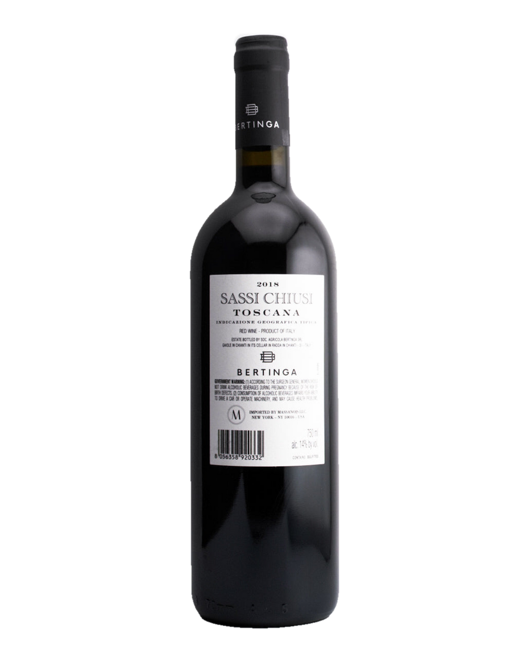 Bottle of Bertinga "Sassi Chiusi", Toscana IGT, Italy 2018