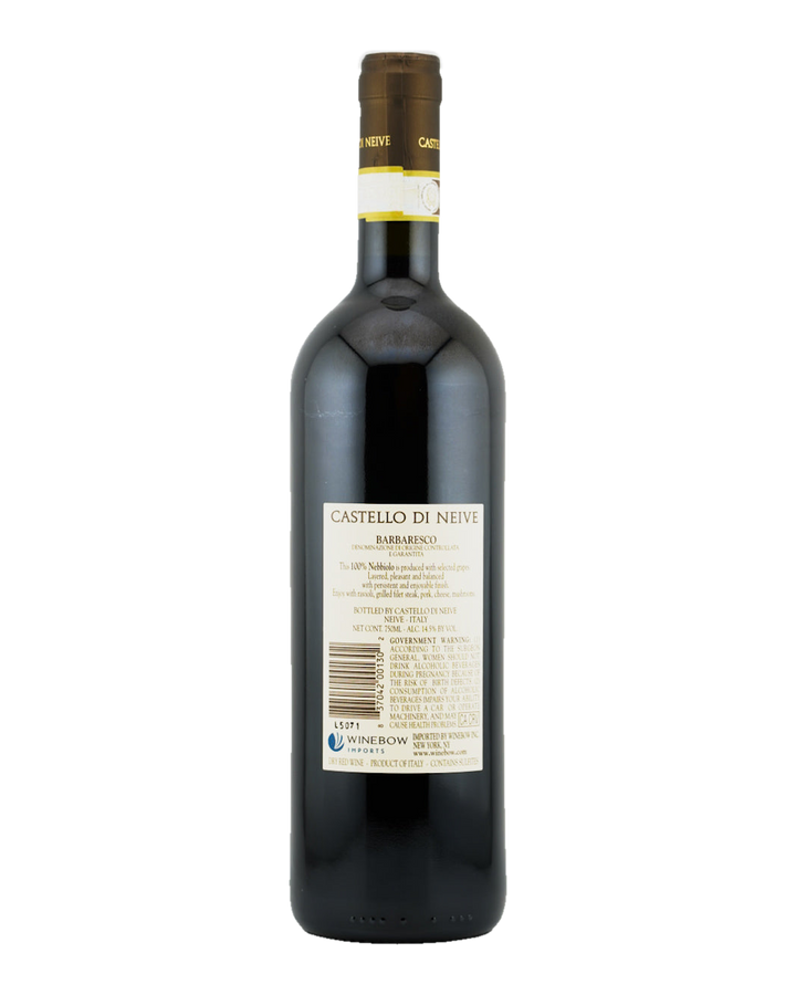 Bottle of Castello di Neive Barbaresco DOCG, Piedmont, Italy 2022