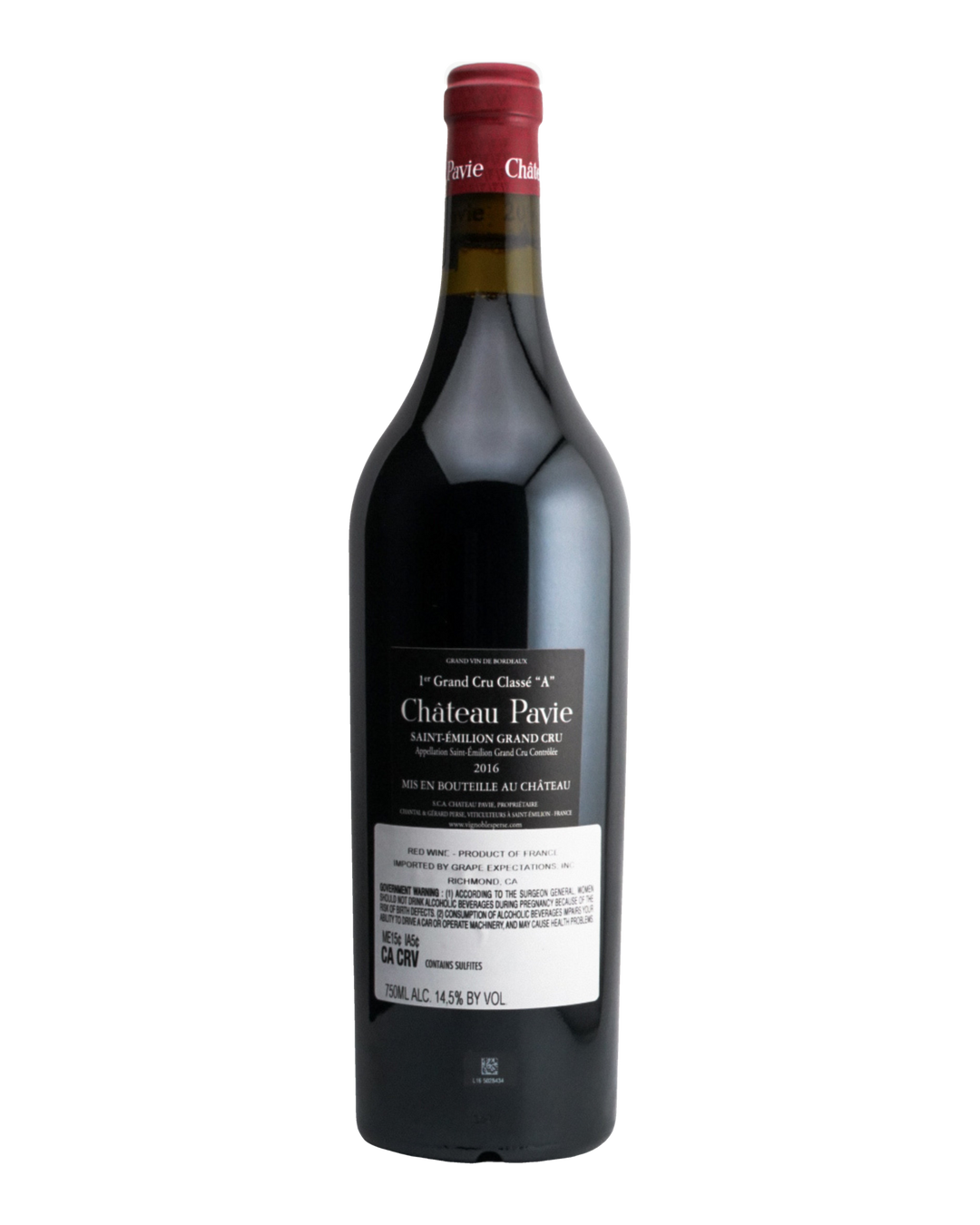 Bottle of Chateau Pavie, Saint Emilion 1er Grand Cru Classé A, Bordeaux, France 2016