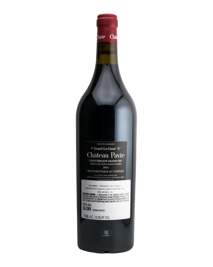 Bottle of Chateau Pavie, Saint Emilion 1er Grand Cru Classé A, Bordeaux, France 2016