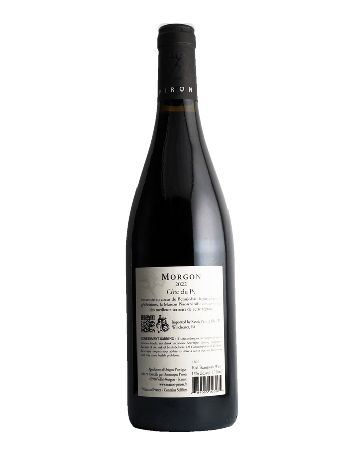 Bottle of Domaine Dominique Piron Morgon "Côte du Py", Beaujolais, France 2022