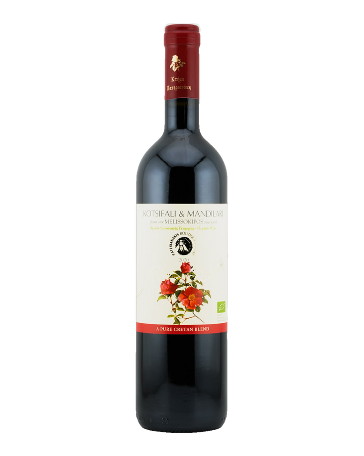 Bottle of Domaine Paterianakis "Melissokipos" Organic Red Blend, Crete, Greece, 2020