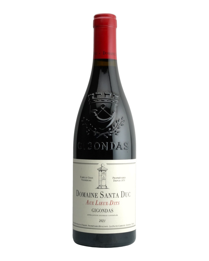 Bottle of Domaine Santa Duc “Aux Lieux-Dits”, Gigondas, Southern Rhone Valley, France 2021