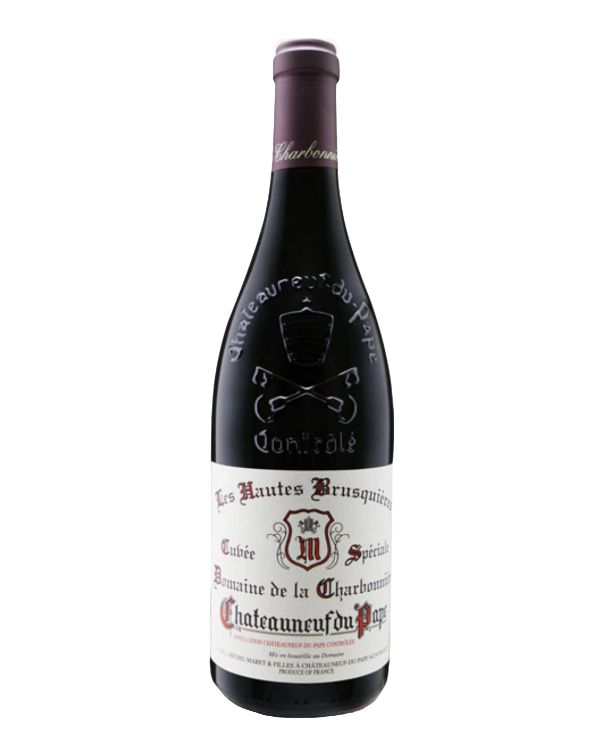 Bottle of Domaine de la Charbonnière “Cuvee Hautes Brusquieres”, Chateauneuf-du-Pape Rouge 2012