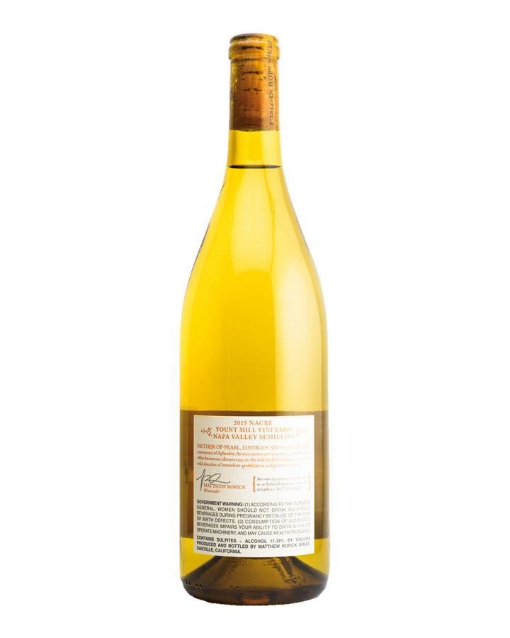 Bottle of Forlorn Hope "NACRÉ" Sémillon, Yountville, Napa Valley, California 2015
