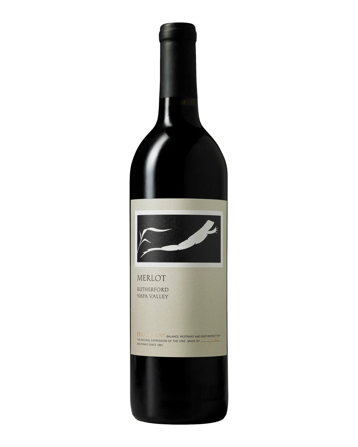 Bottle of Frog's Leap Merlot, Rutherford, Napa Valley, California 2022