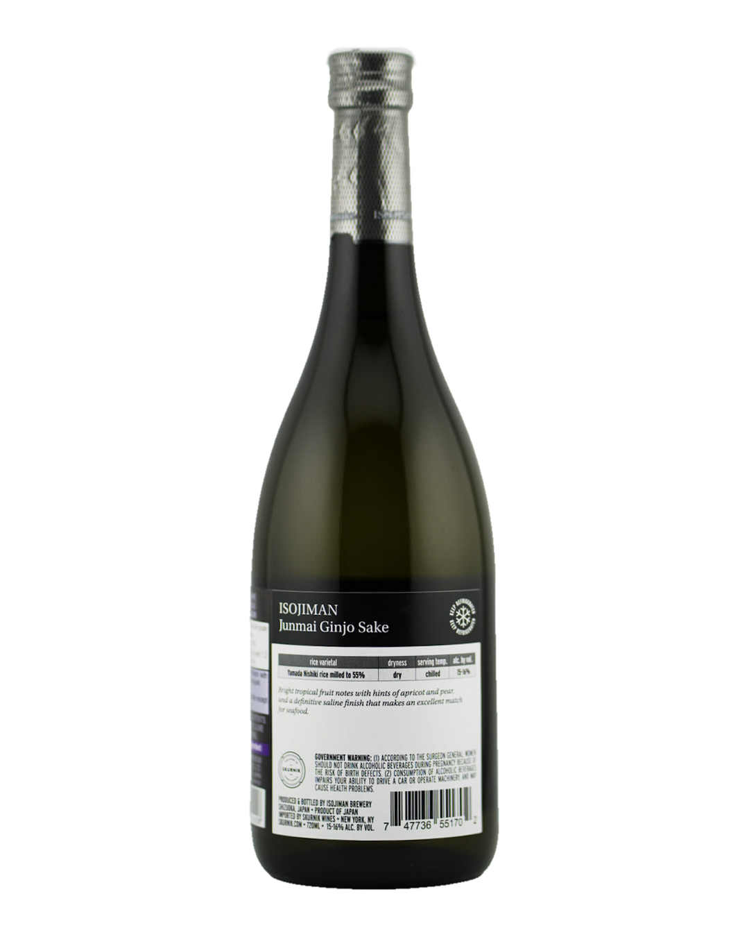 Bottle of Isojiman “Pride of the Seashore”, Junmai Ginjo Sake, Shizuoka, Japan