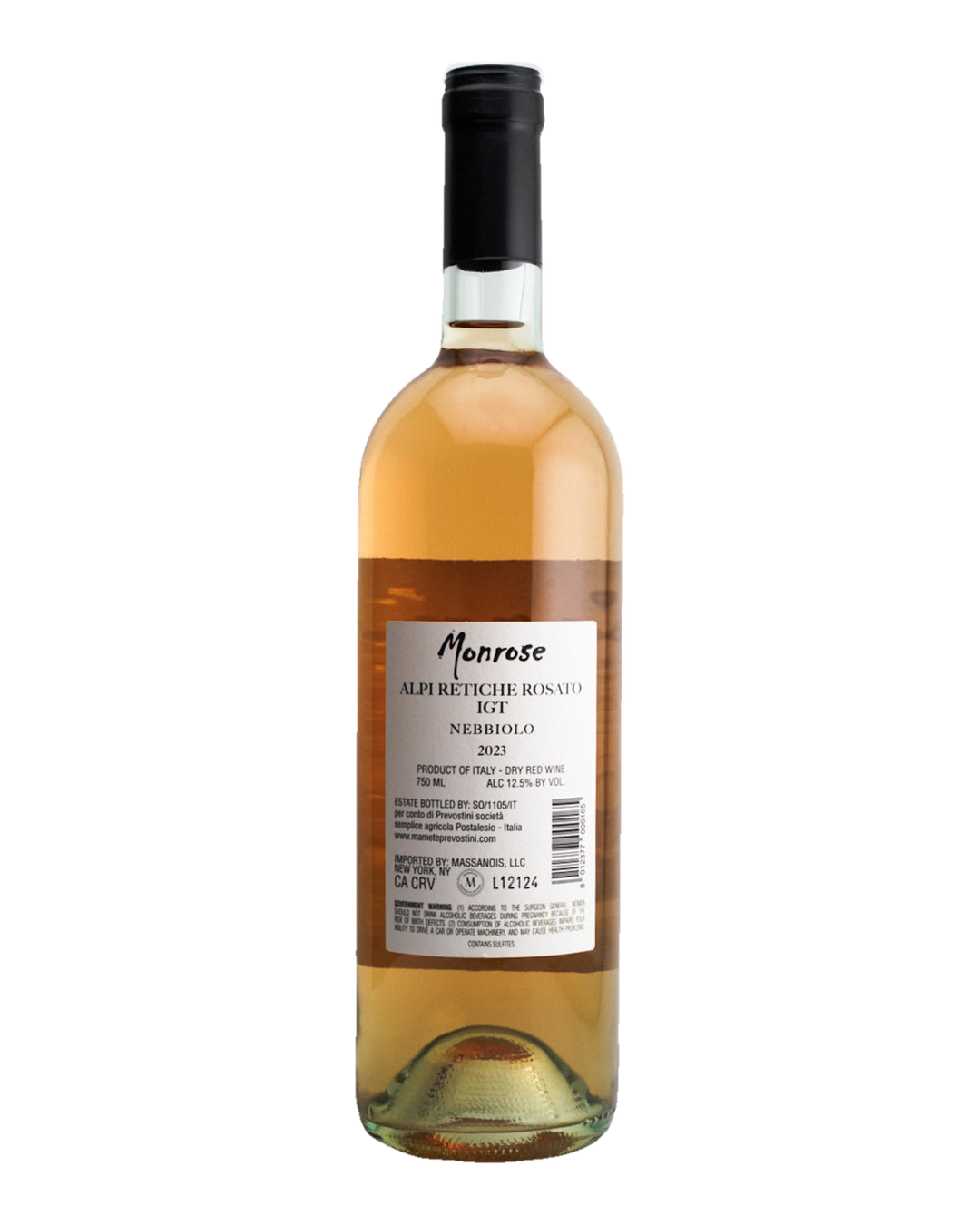 Bottle of Mamete Prevostini "Monrose" Rosato, Alpi Retiche IGT, Lombardy, Italy 2023