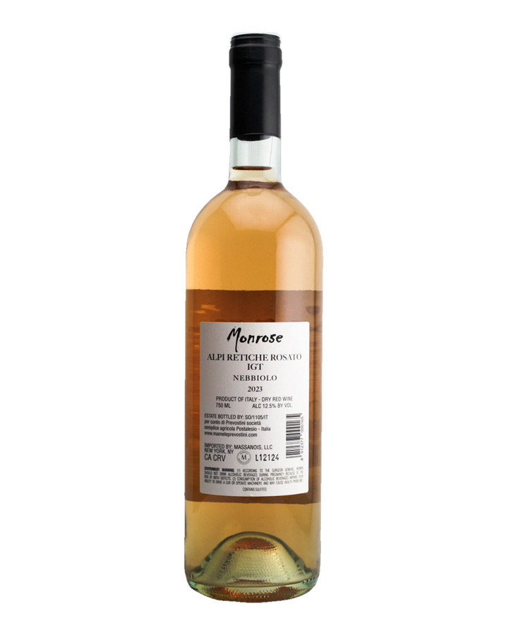 Bottle of Mamete Prevostini "Monrose" Rosato, Alpi Retiche IGT, Lombardy, Italy 2023