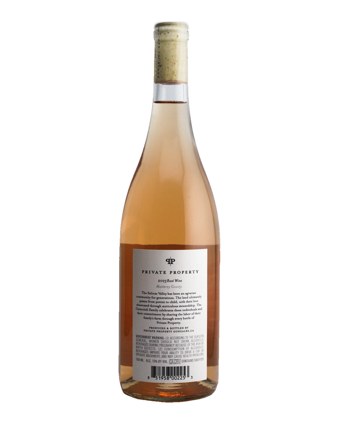 Bottle of Private Property Rosé, Monterey County, California 2023