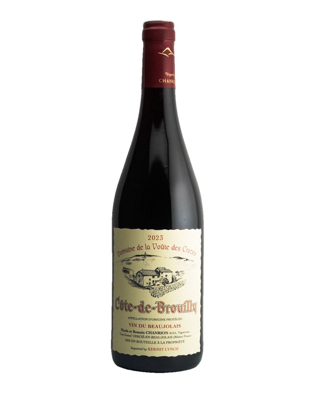 Bottle of Nicole Chanrion "Domaine de la Voûte des Crozes", Côte-de-Brouilly, Beaujolais, France 2023