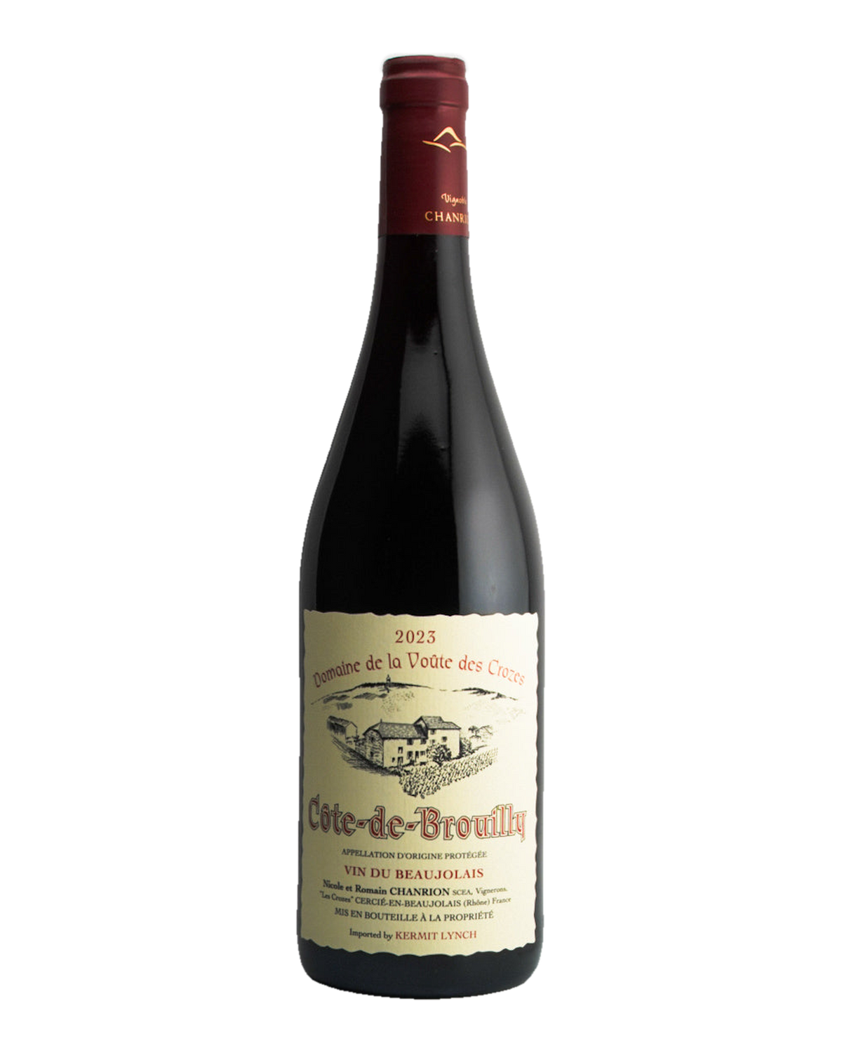 Bottle of Nicole Chanrion "Domaine de la Voûte des Crozes", Côte-de-Brouilly, Beaujolais, France 2023