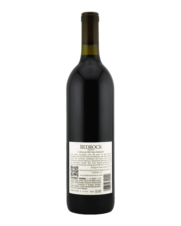 Bottle of Bedrock Wine Co. Old Vine Zinfandel, California 2023