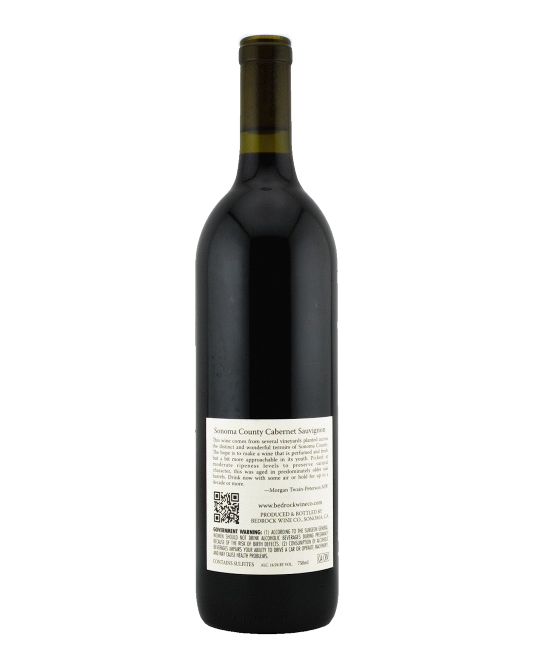 Bottle of Bedrock Wine Co. Cabernet Sauvignon, Sonoma County, California 2023