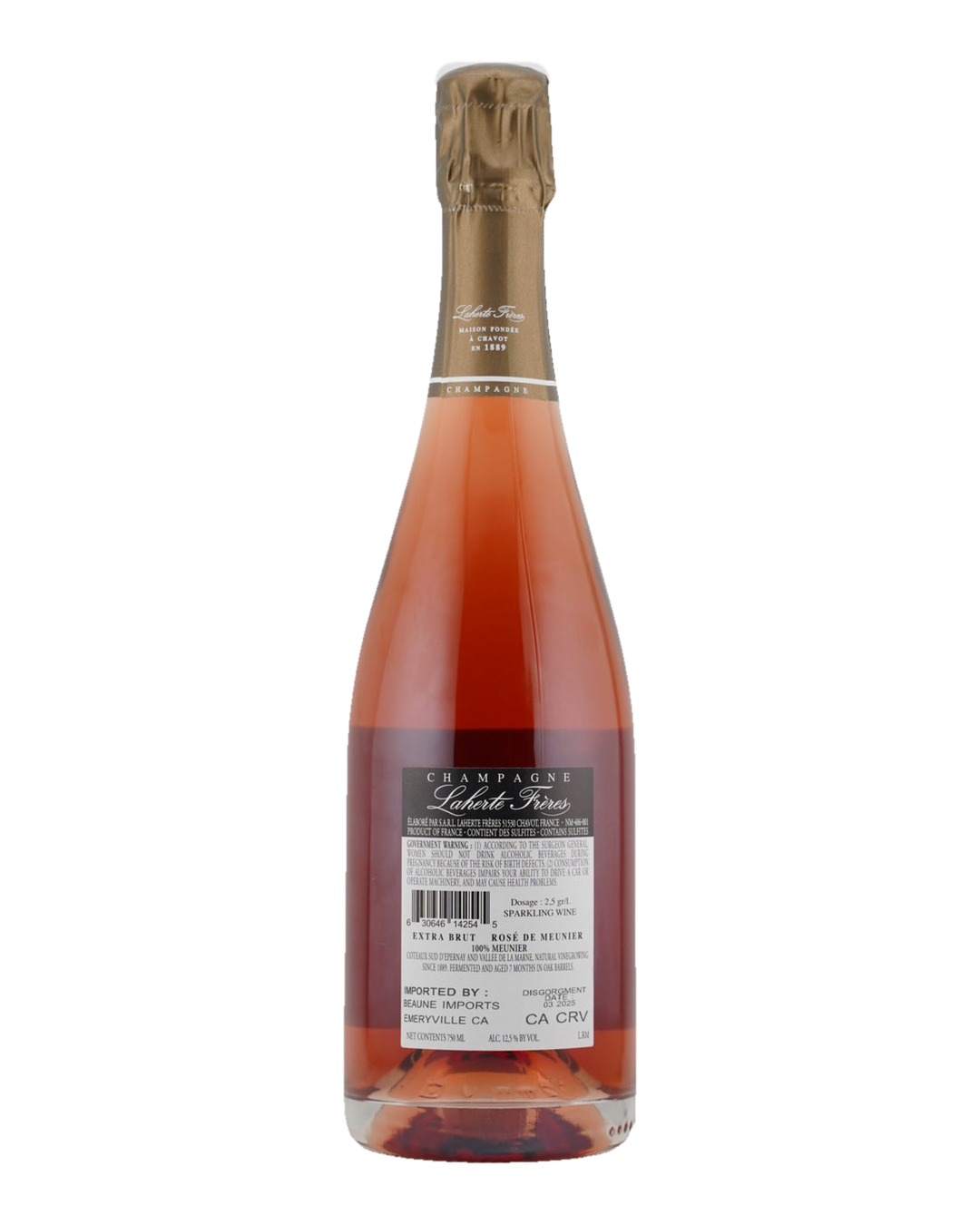 Bottle of Laherte Frères Extra Brut Rosé de Meunier Champagne NV