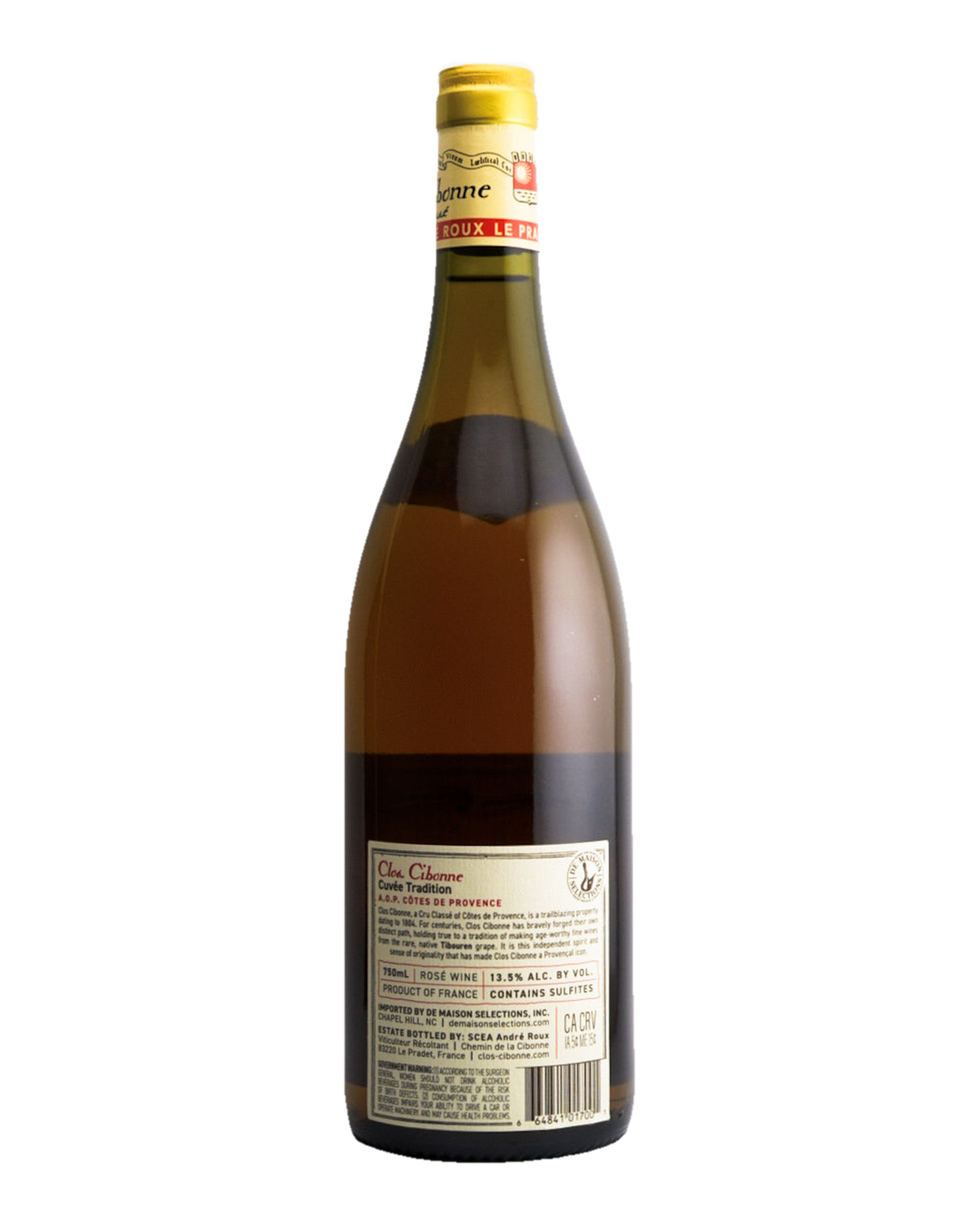 Bottle of Clos Cibonne Cuvée Tradition Rosé, Côtes de Provence, France 2023