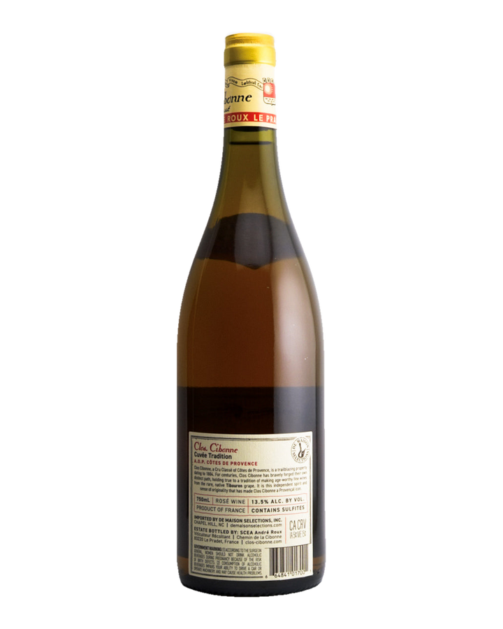 Bottle of Clos Cibonne Cuvée Tradition Rosé, Côtes de Provence, France 2023
