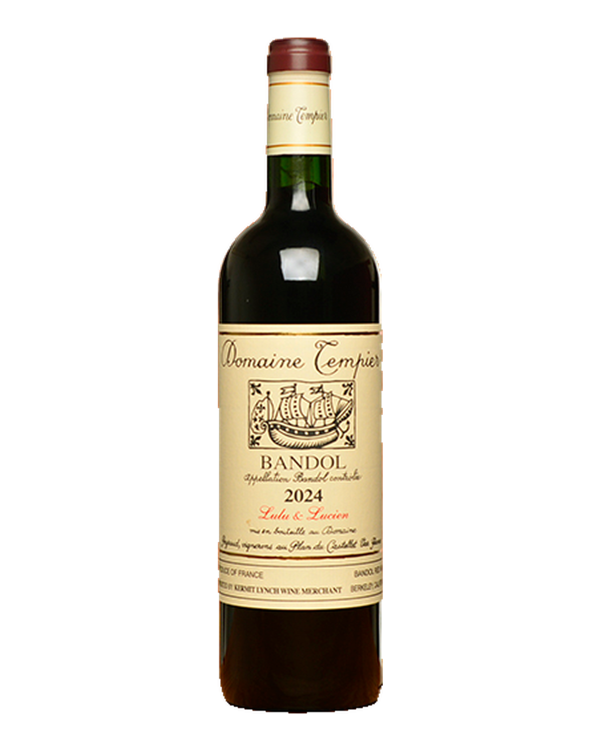 Bottle of Domaine Tempier Bandol Rouge 'Lulu & Lucien', Provence, France 2024