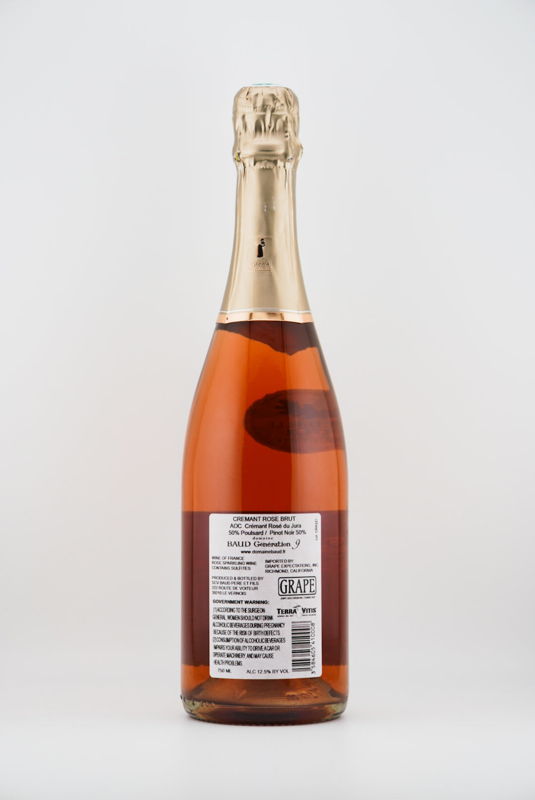 Domaine Baud 'Génération 9' Crémant du Jura Brut Rosé, Jura, France NV