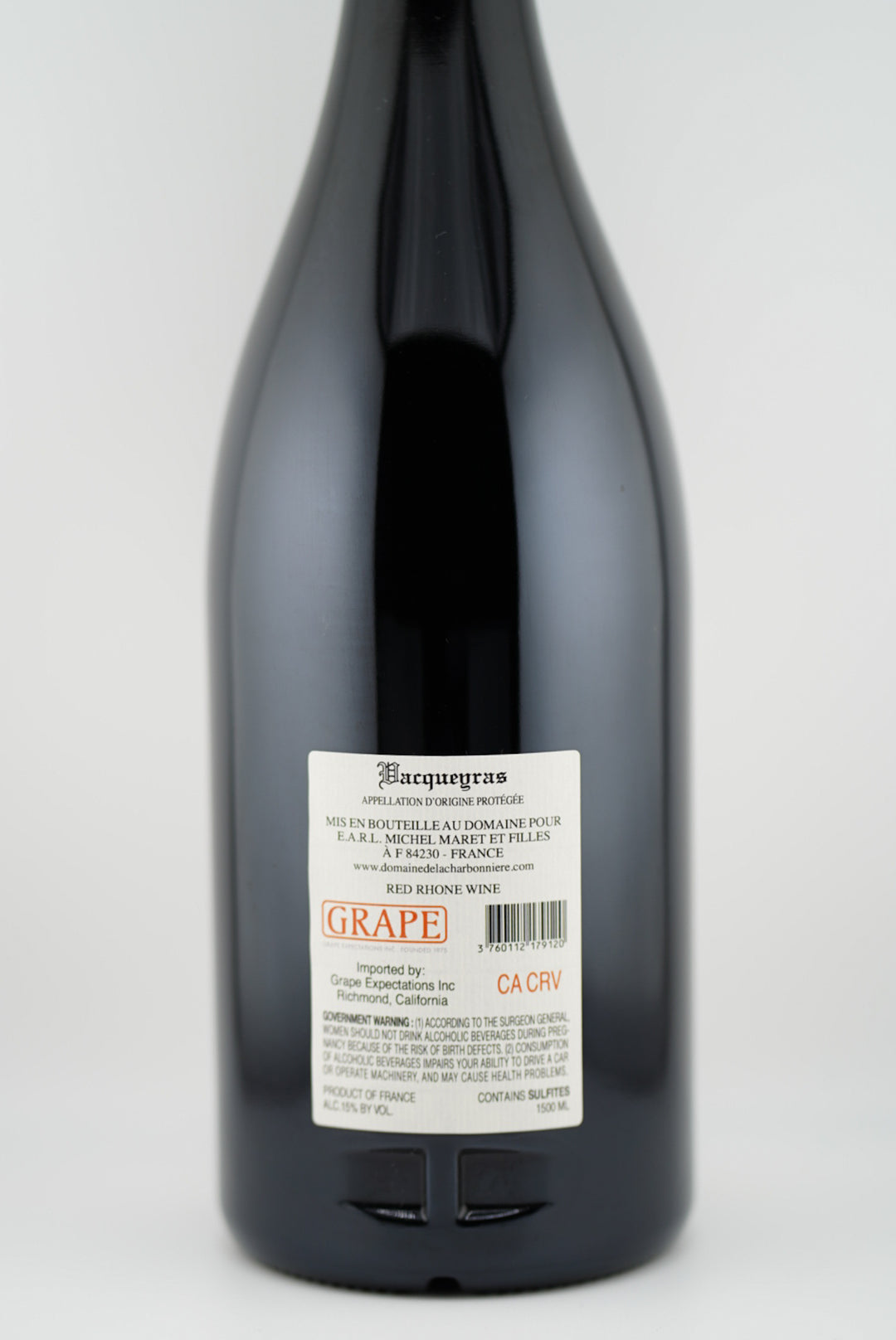 2016 Domaine de la Charbonnière Vacqueyras, Southern Rhone Valley, France (1.5 L)