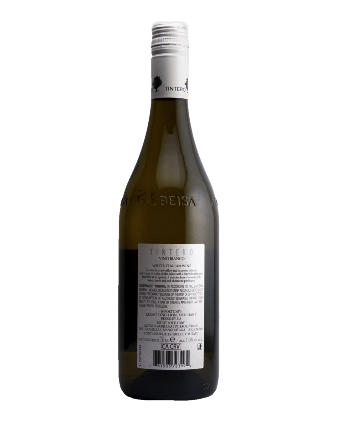 Bottle of Elvio Tintero Vino Bianco, Piemonte IGT, Italy 2024
