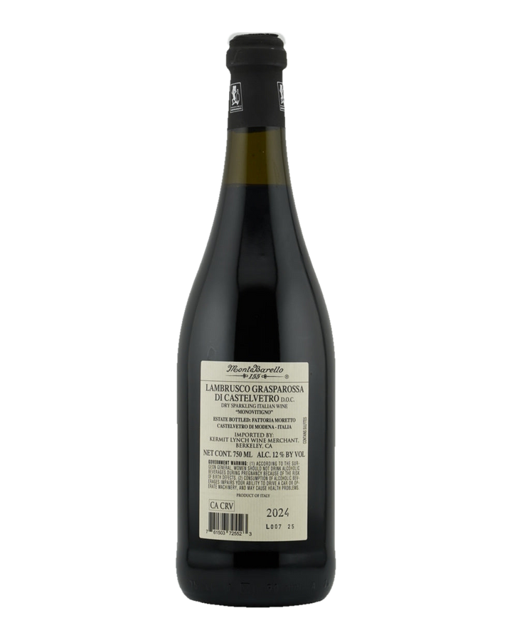 Bottle of Fattoria Moretto Lambrusco Grasparossa di Castelvetro “Monovitigno” 2024