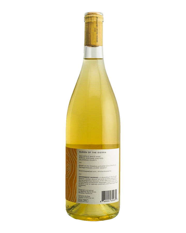 Bottle of Forlorn Hope “Queen of the Sierra” White Wine, Sierra Foothills, California 2023