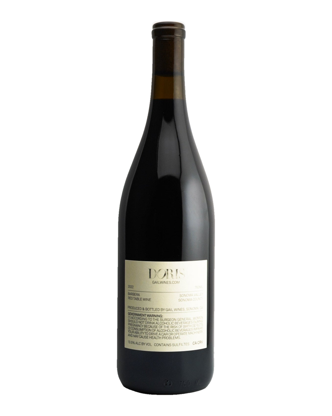 Bottle of GAIL Wines "Doris" Red Table Wine, Sonoma Valley, California 2022