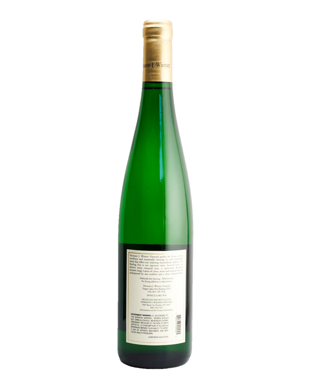 Bottle of Hermann J. Wiemer Dry Riesling, Seneca Lake AVA, New York 2022