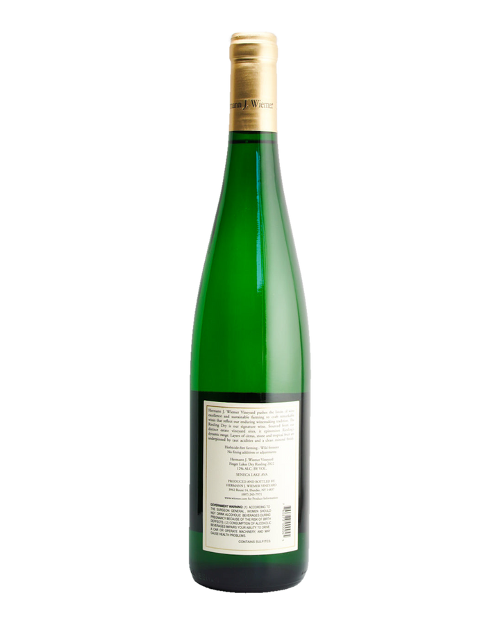 Bottle of Hermann J. Wiemer Dry Riesling, Seneca Lake AVA, New York 2022