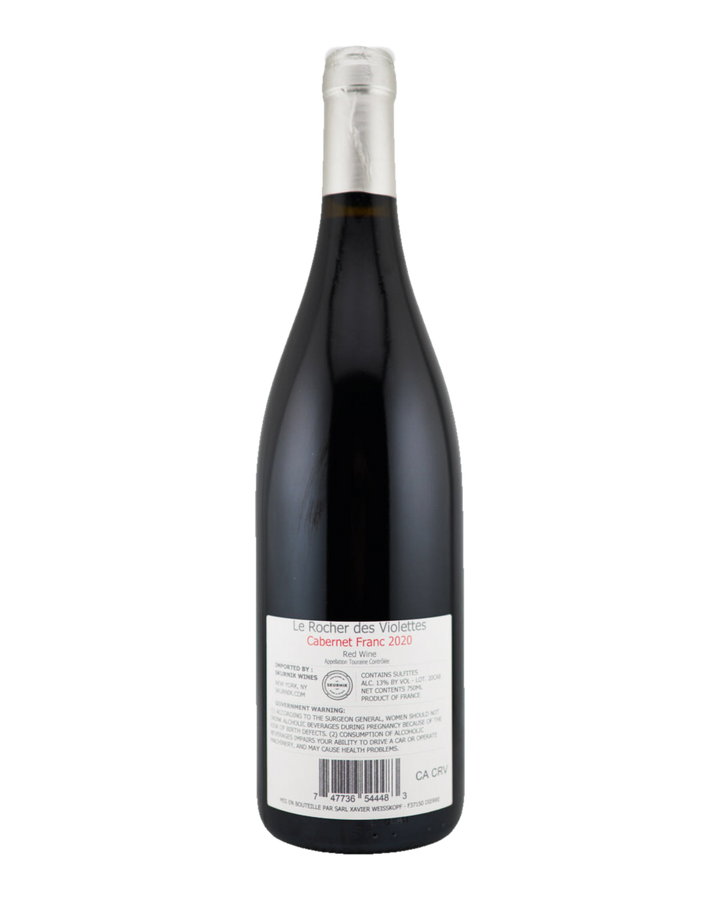 Bottle of Le Rocher des Violettes Cabernet Franc, Touraine AOC, Loire Valley, France 2020