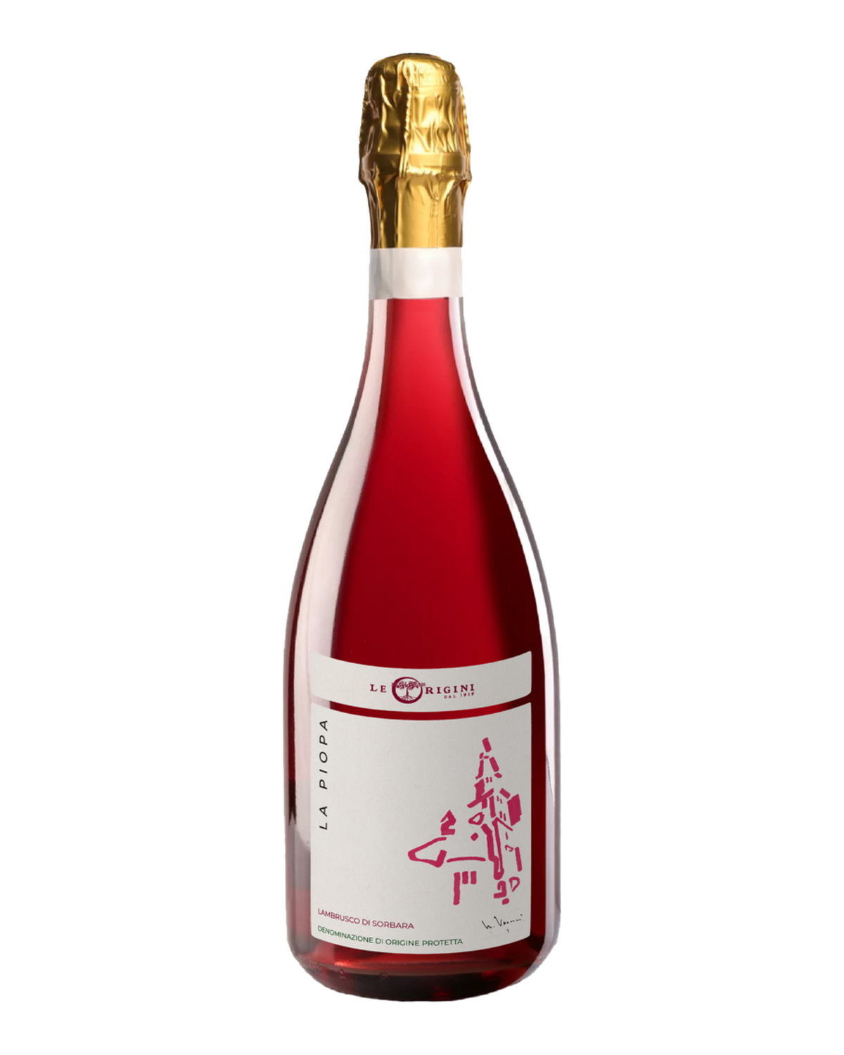 Bottle of Le Origini Lambrusco di Sorbara 'La Piópa', Emilia-Romagna, Italy 2025