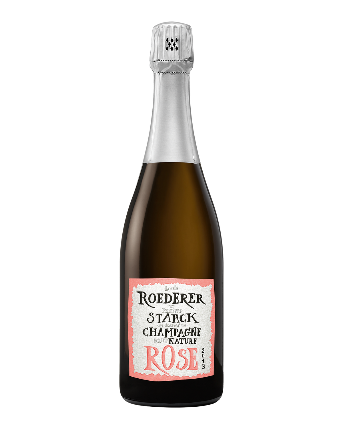 Bottle of Louis Roederer & Philippe Starck Brut Nature Rosé, Champagne, France 2015