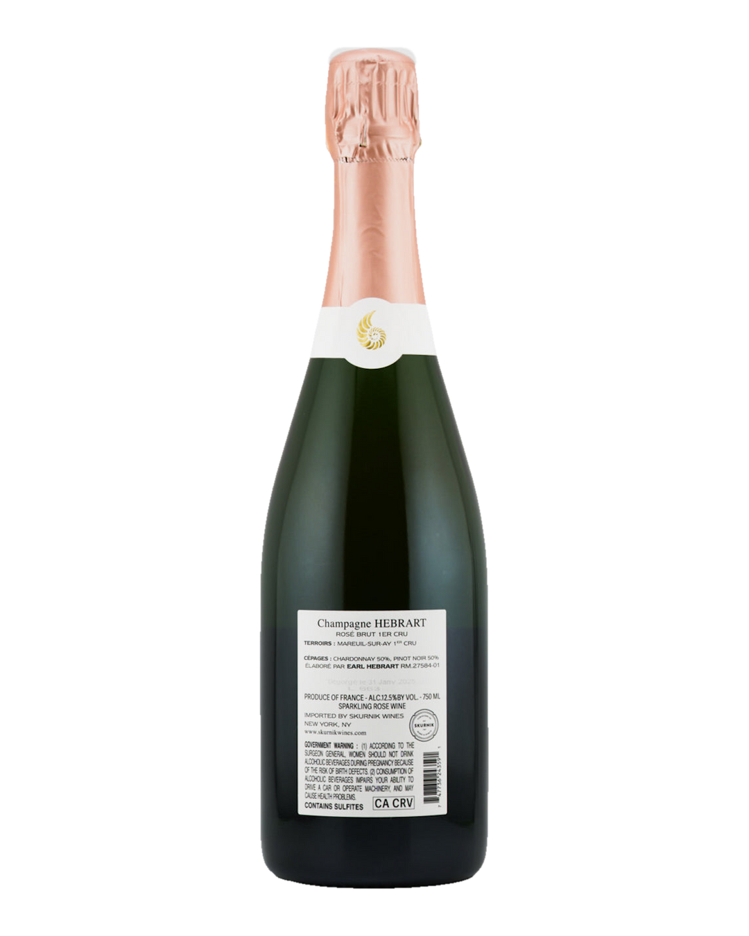 Bottle of Champagne Marc Hébrart Premier Cru Brut Rosé NV