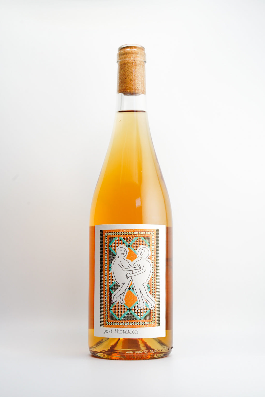 A bottle of Martha Stoumen Post Flirtation Orange, California, Non Vintage wine with a beige label featuring an illustration.