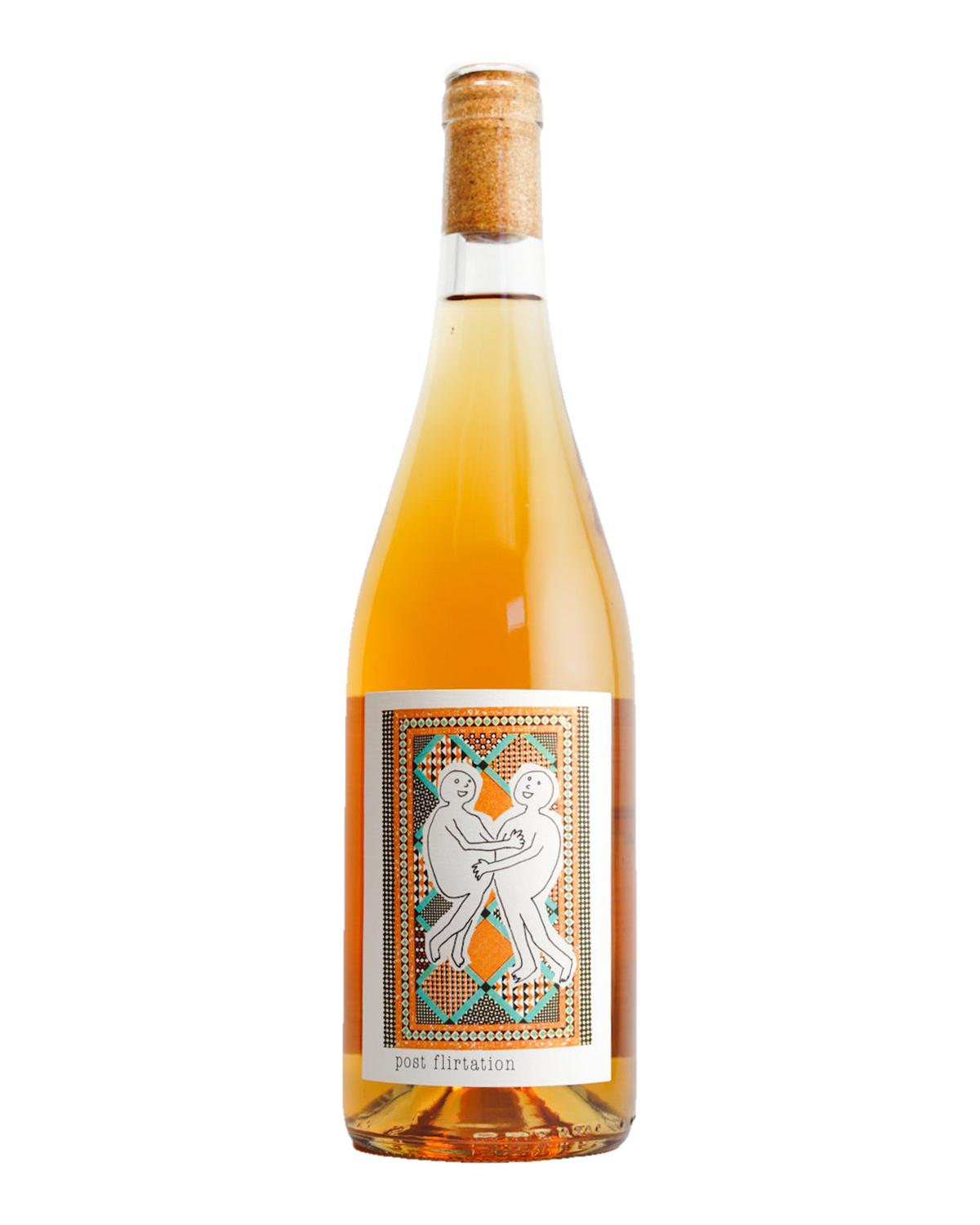 A bottle of Martha Stoumen Post Flirtation Orange, California, Non Vintage wine with a beige label featuring an illustration.