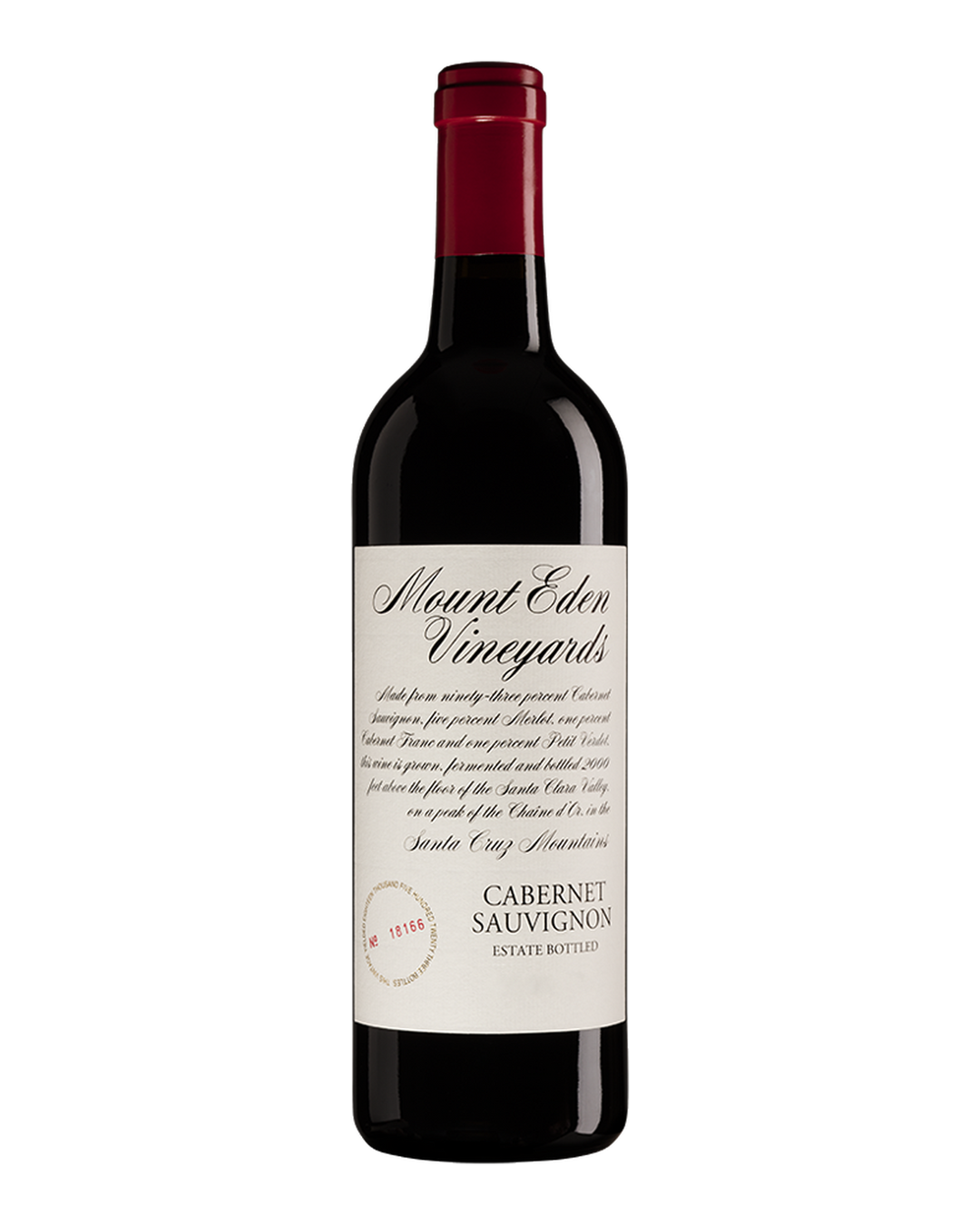 Mount Eden Vineyards Estate Cabernet Sauvignon, Santa Cruz Mountains, California 2019 bottle shot