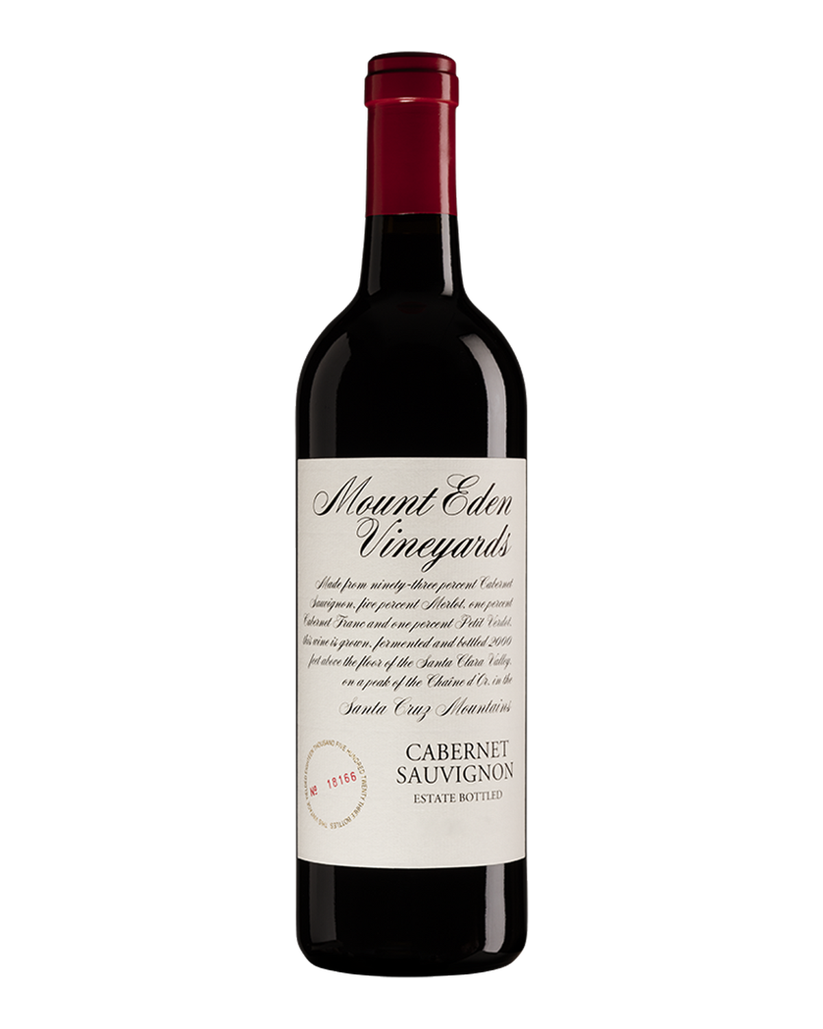 Mount Eden Vineyards Estate Cabernet Sauvignon, Santa Cruz Mountains, California 2019 bottle shot