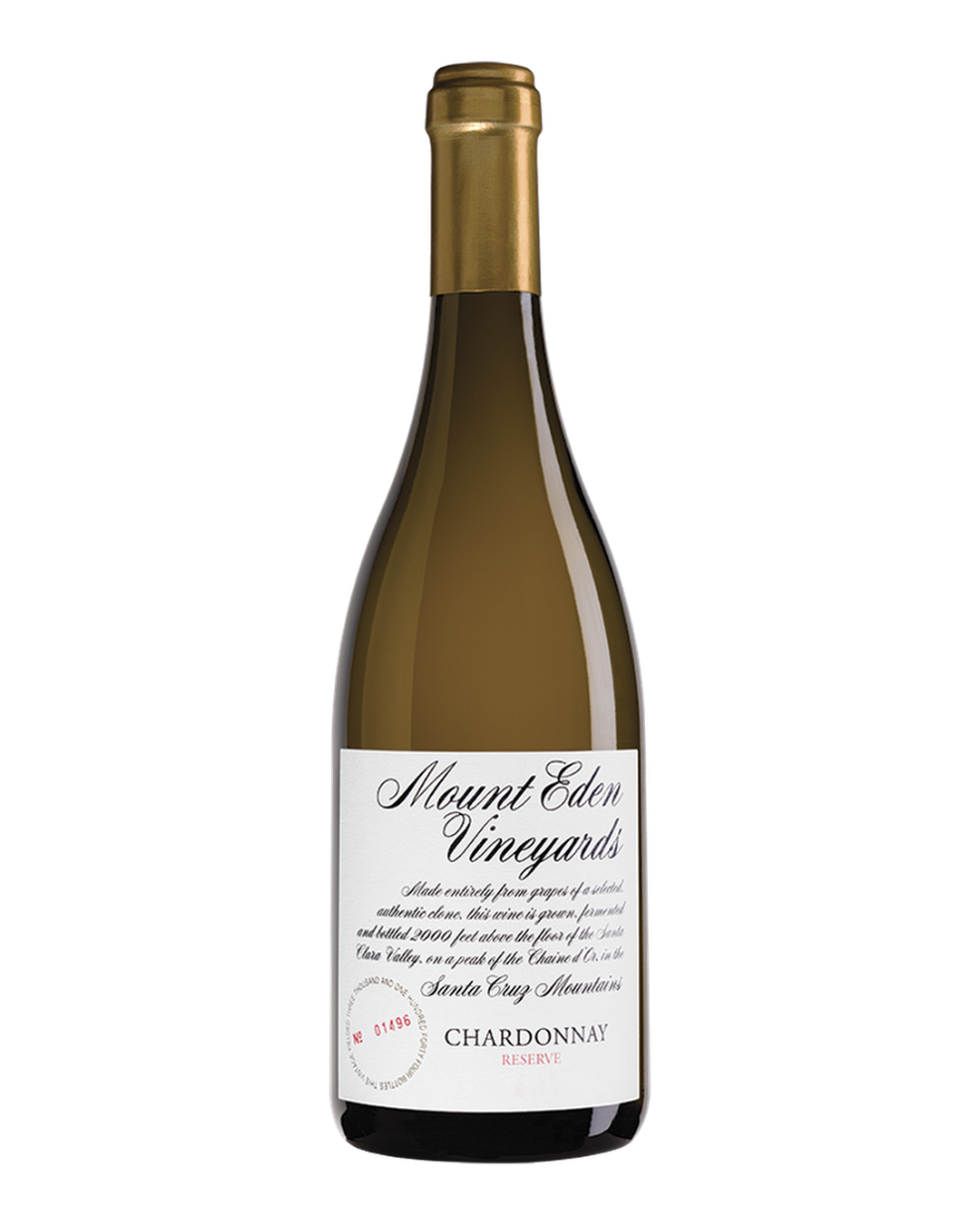 Mount Eden Vineyards Reserve Chardonnay, Santa Cruz Mountains, California 2021 bottle shot