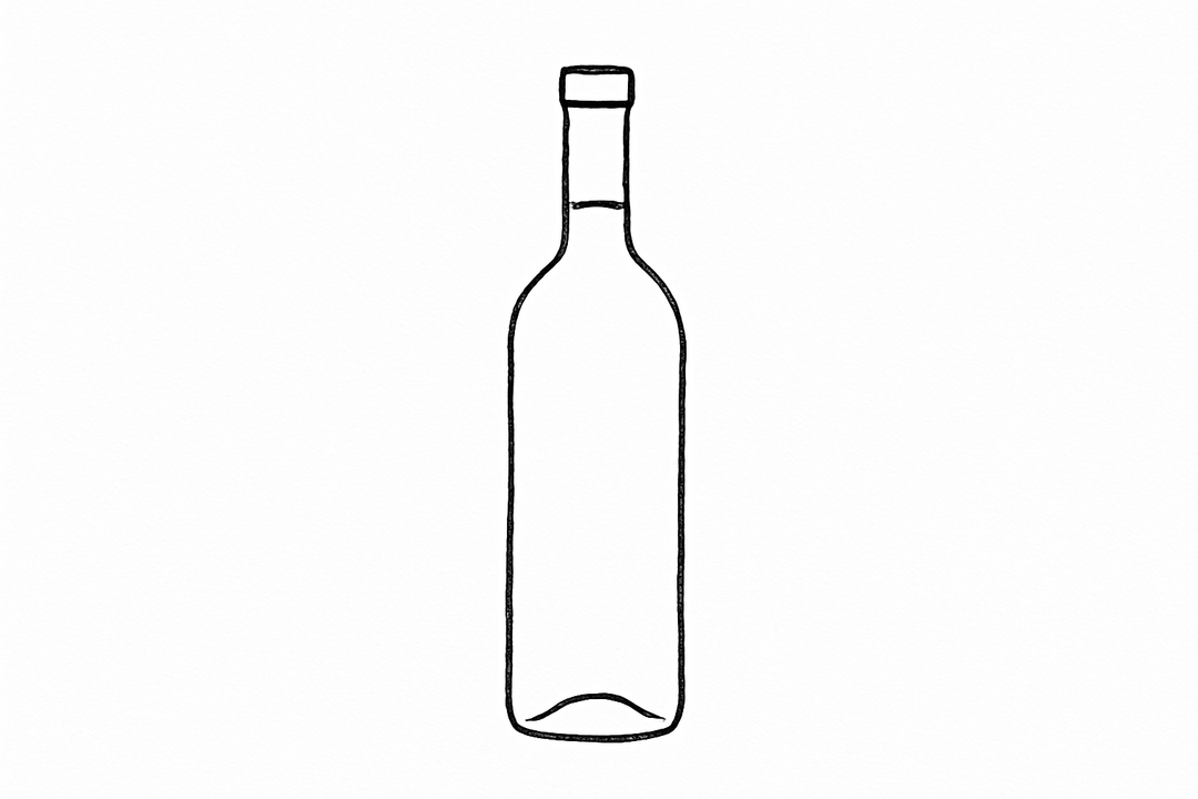 outline of a wine bottle freehand 