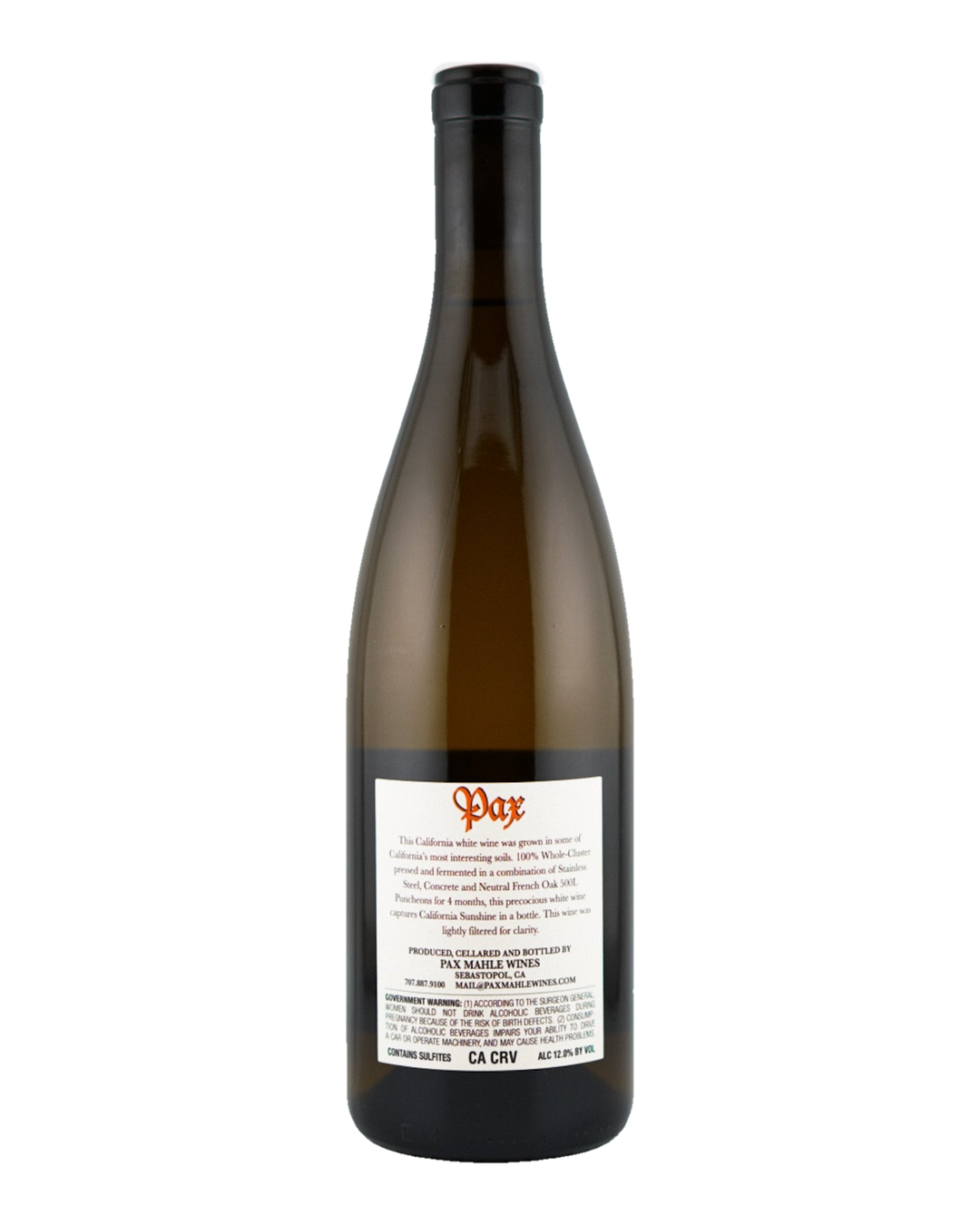 Bottle of Pax Wines "Helios" Chenin Blanc, California 2023
