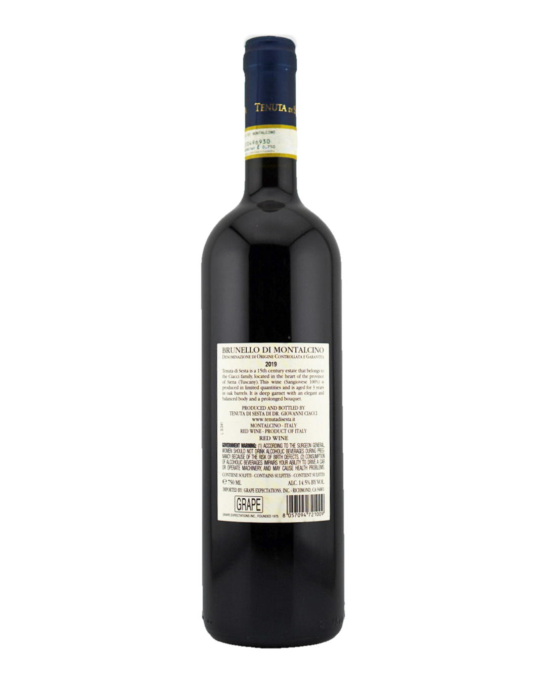 Bottle of 2019 Tenuta di Sesta Brunello di Montalcino DOCG, Tuscany, Italy